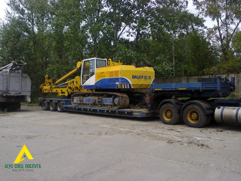 Перевозка негабарита: буровая машина Bauer BG-20