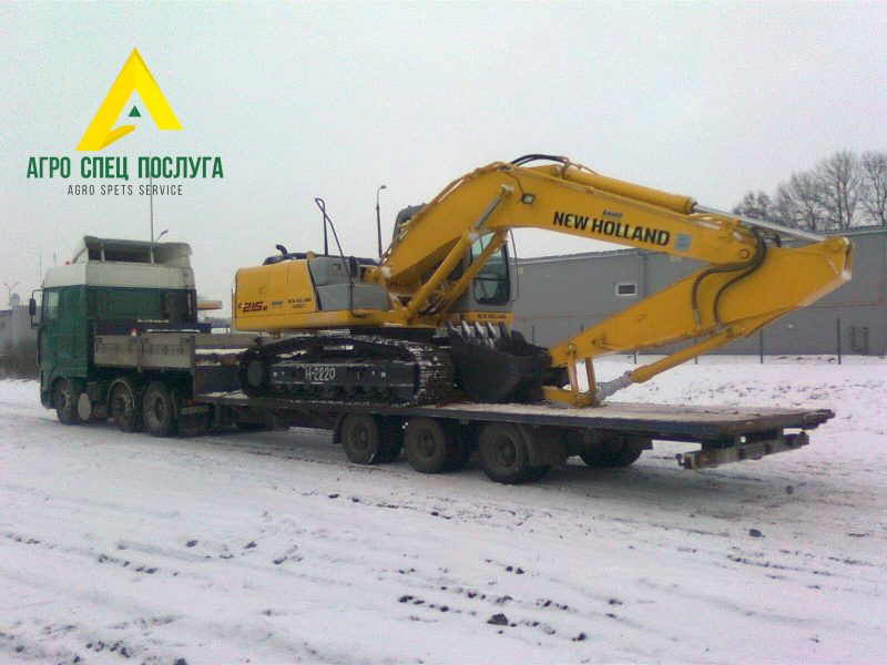 Перевозка негабарита: экскаватор New Holland E215